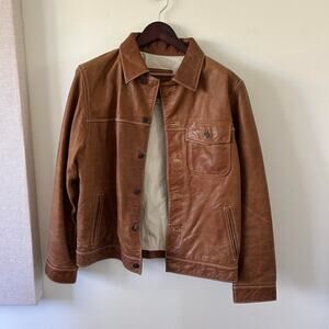 Gap 1969 brown leather jacket